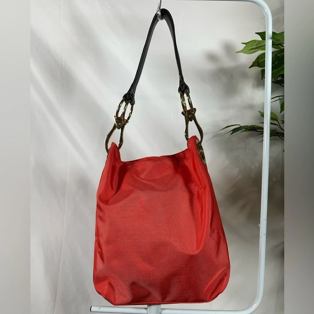 JPK Paris 75 Canvas Bucket Shoulder Bag – Red-Orange with Gold Hardware - Picture 3 of 16